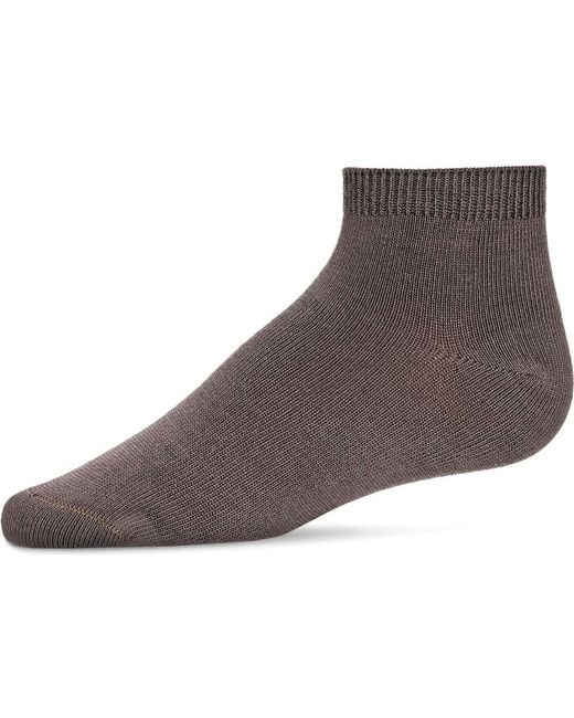 Memoi Brown Basic Silky-Soft Gauge Ankle Sock