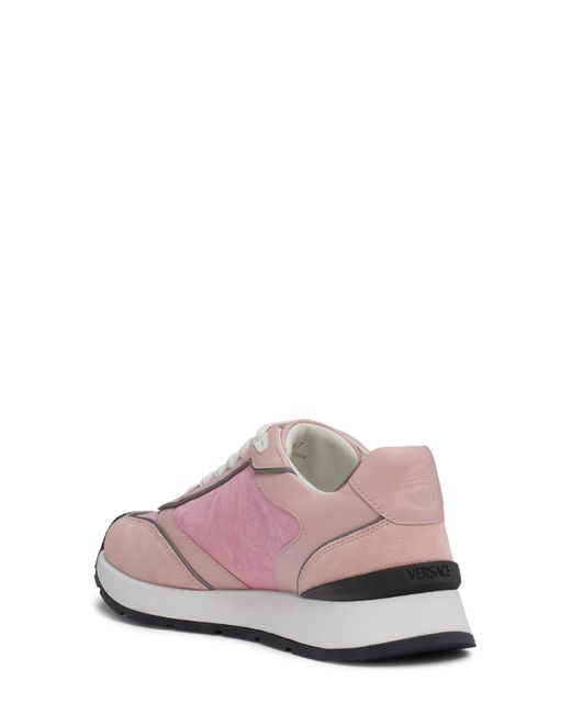 Versace Pink Logo Jacquard Low Top Sneaker