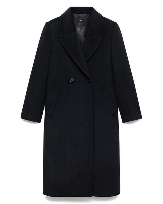 Mango Black Lapels Double Breasted Coat