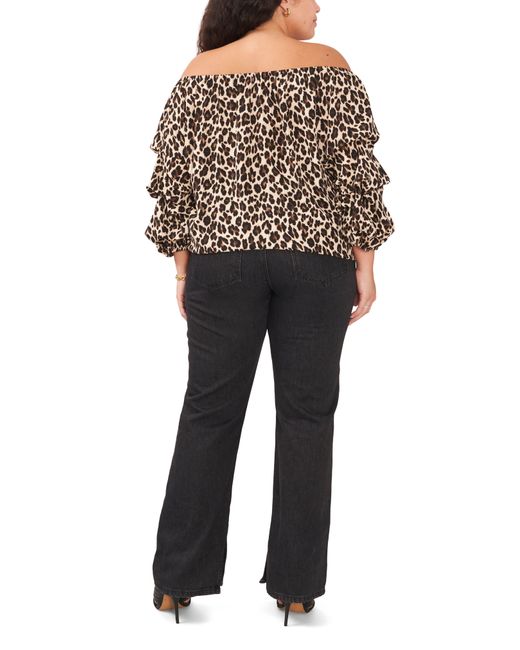 Vince Camuto Black Off The Shoulder Balloon Sleeve Top