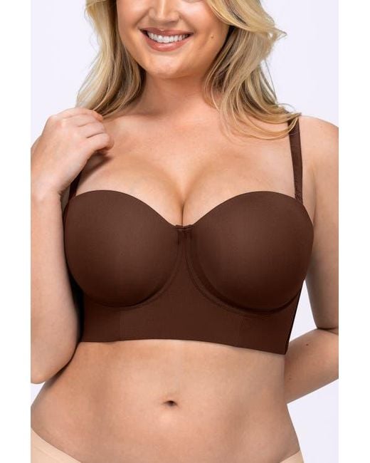Shapellx Black Strapless Convertible Underwire Bra Full Coverage