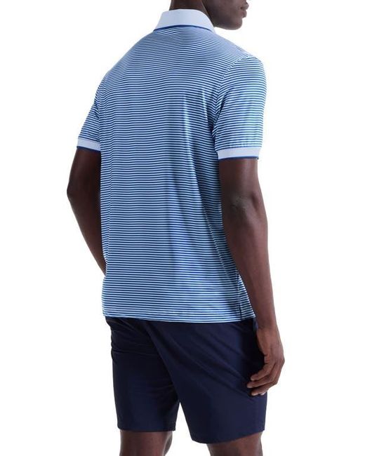 Bugatchi Blue Three-Button Performance Polo for men