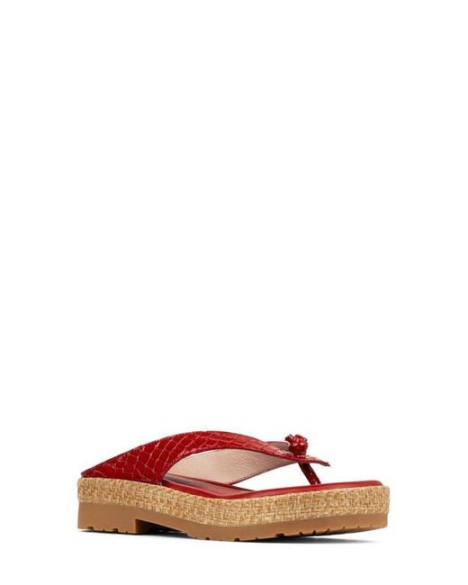 Donald J Pliner Red Seena Platform Wedge Flip Flop