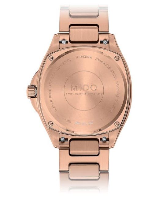 MIDO Metallic Multifort Diamond Square Automatic Bracelet Watch, 35Mm