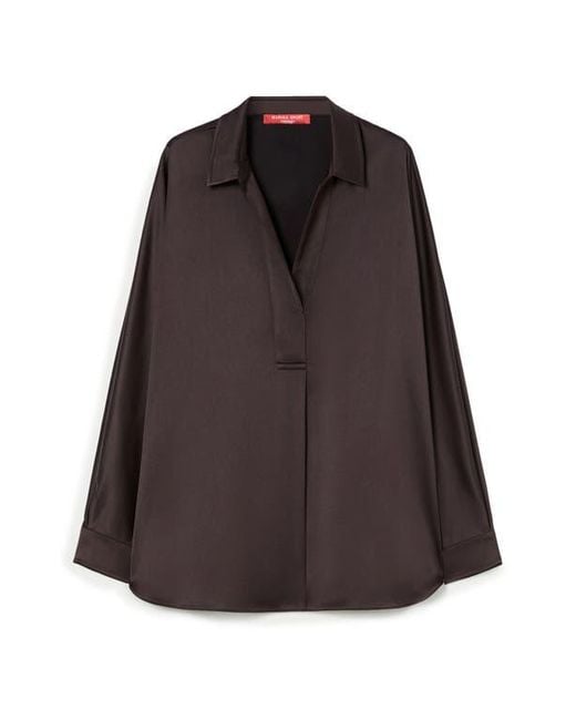 Marina Rinaldi Brown Euro Satin Shirt