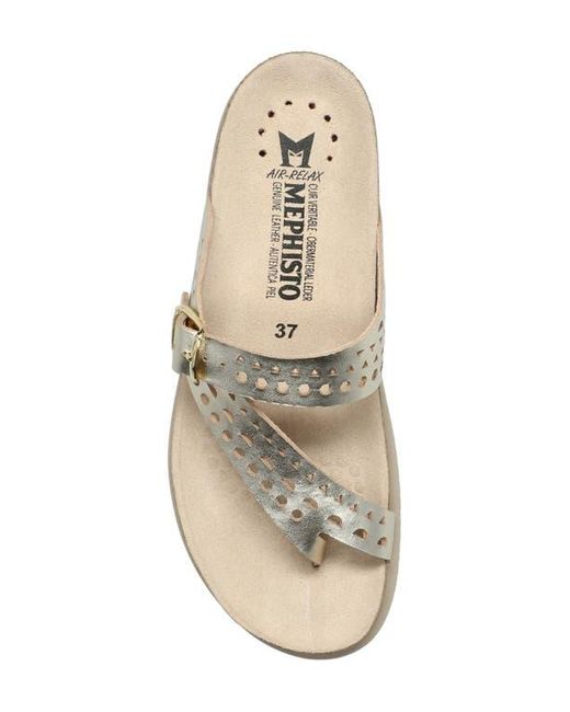 Mephisto Metallic Helena Perforated Toe Loop Sandal