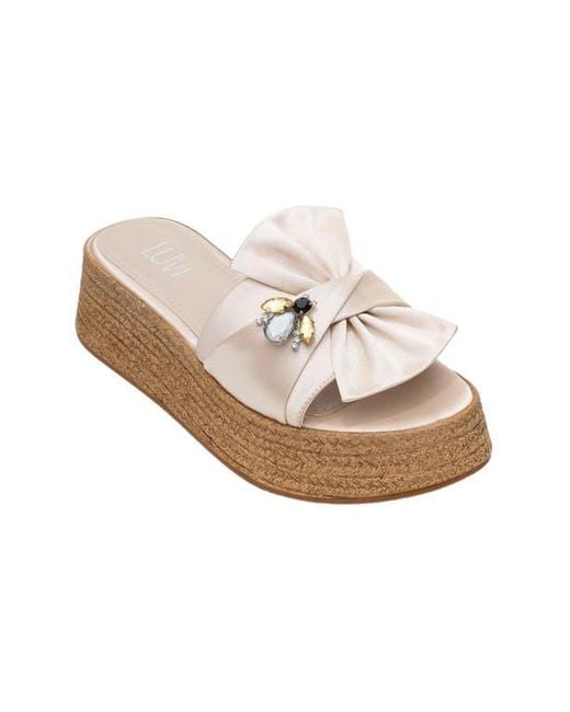 Prologue Shoes Pink Shara Braided Bow & Bee Buckle Platform Sandal