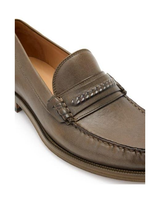 John Varvatos Brown Hawthorne Chain Bit Loafer for men