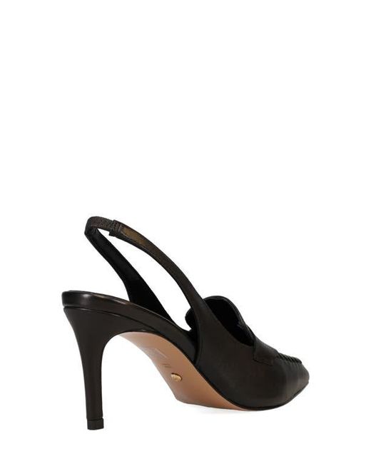 Pelle Moda Black Lucea Pointed Toe Slingback Pump