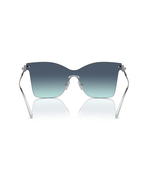 Tiffany & Co Blue 143mm Gradient Rimless Butterfly Shield Sunglasses