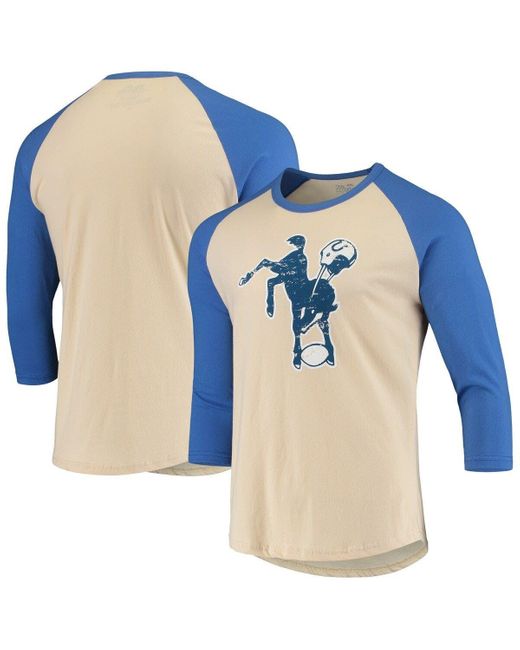 Majestic Threads Blue /royal Indianapolis Colts Gridiron Classics Raglan 3/4-sleeve T-shirt At Nordstrom for men