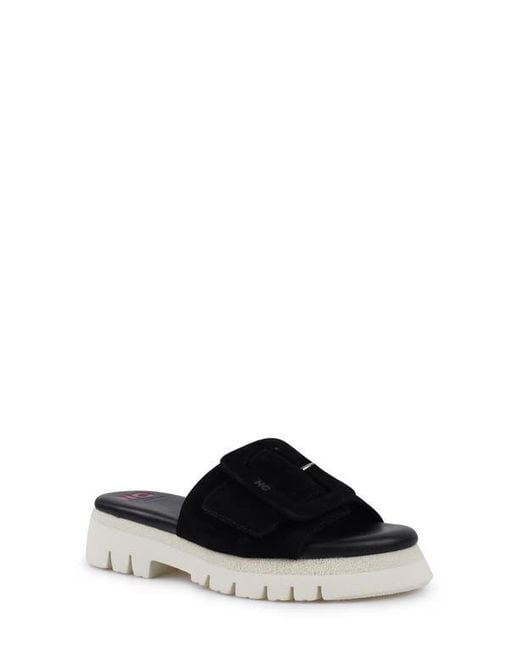 National Comfort Black Tail Platform Slide Sandal