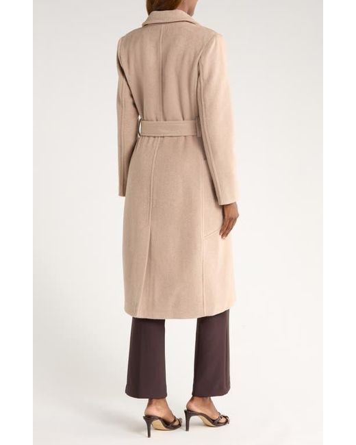 Bernardo Natural Belted Wool Blend Longline Coat
