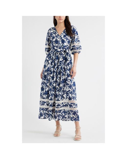 Caslon Eyelet Tie Waist Maxi Dress in Blue | Lyst Caslon Eyelet Tie Waist Maxi Dress in Blue | Lyst
