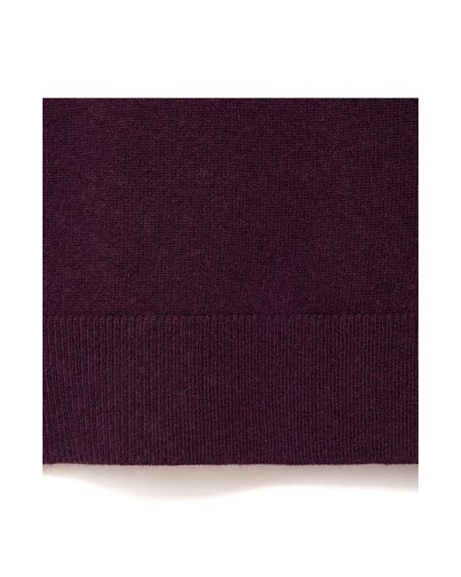 Mango Purple Mock Neck Short Sleeve Wool & Cashmere Sweater