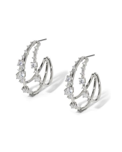 Nadri Metallic Everleigh Cubic Zirconia Three Hoop Earrings