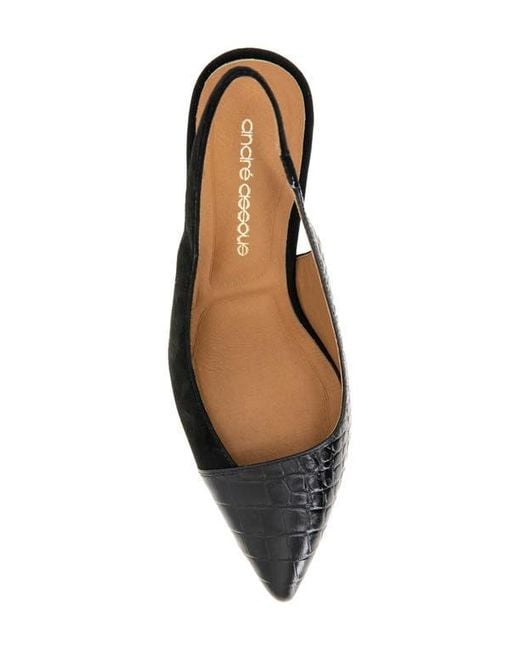 Andre Assous Black Laina Slingback Wedge Pump