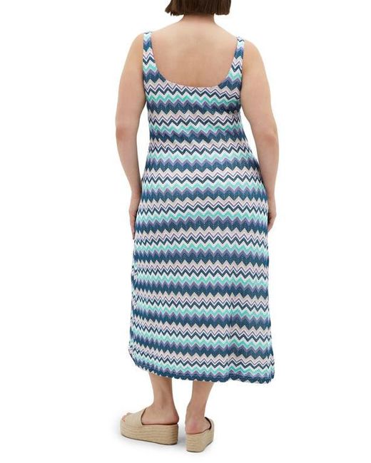 City Chic Blue Skye Chevron Midi Dress