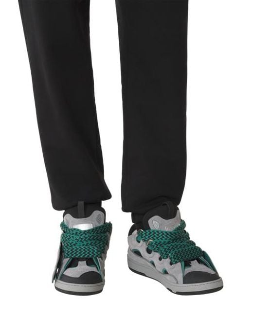 Lanvin Blue Curb Patch Sneakers