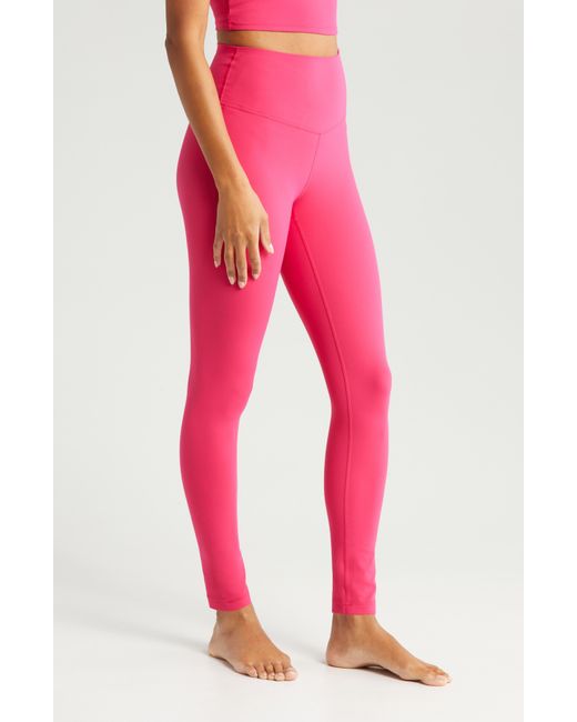 Zella Pink Studio Luxe High Waist 7/8 leggings