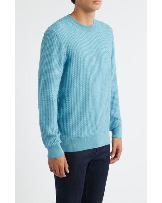 Boss Blue Imberto Textured Sweater for men
