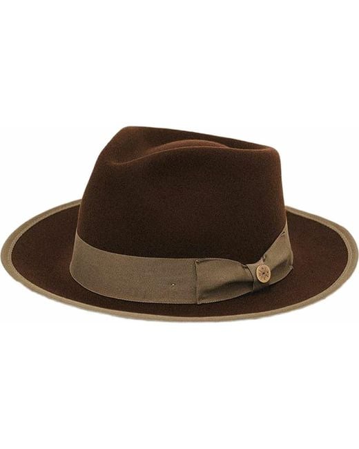 Two Roads Hat Co. Brown Waterloo Fedora for men
