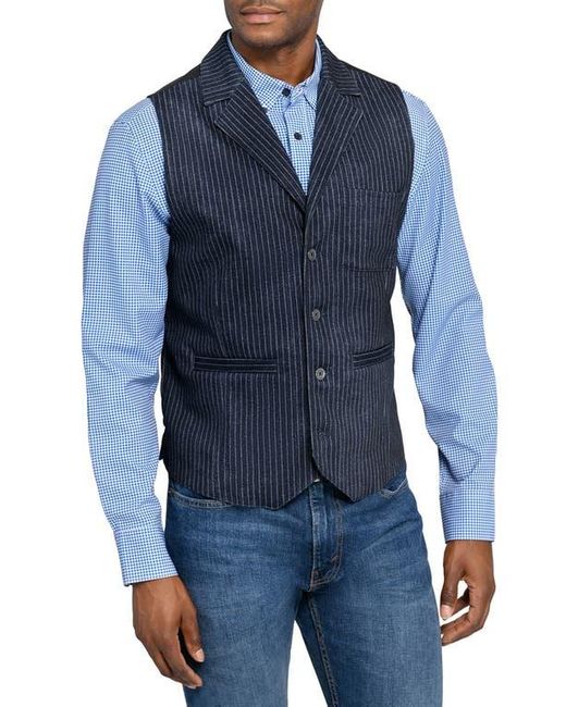 Con.struct Blue Solid Tailored Vest for men