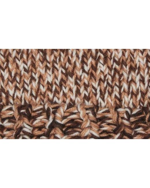Moncler Brown Logo Patch Rib Wool Beanie