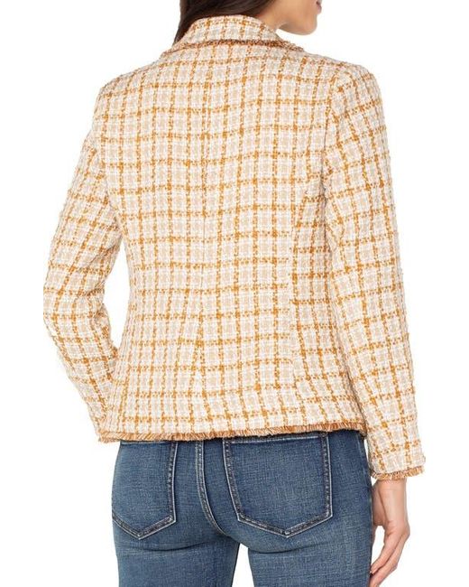 Liverpool Los Angeles Natural Fringe Detail Check Tweed Blazer