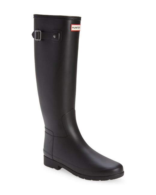 HUNTER Original Refined Matte Rain Boot in Black Lyst