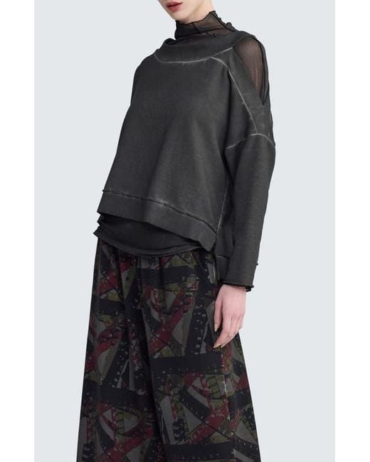 Luukaa Black Yara One-Shoulder Pullover