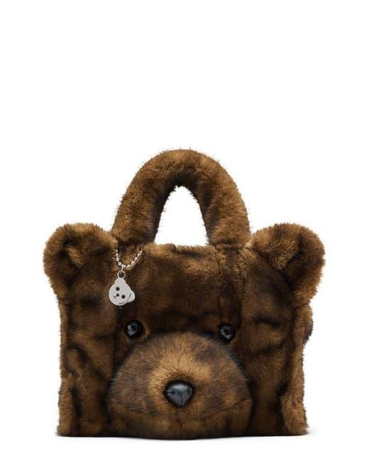 Marc Jacobs Brown The Medium Teddy Faux Fur Tote