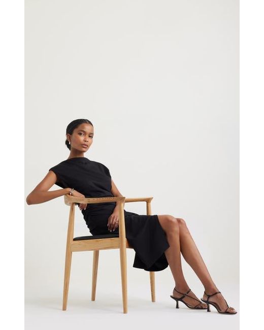 blue midi dress with short sleeves SEA NY Arianna Lace Short Sleeve Midi Dress in Blue – Hampden Clothing