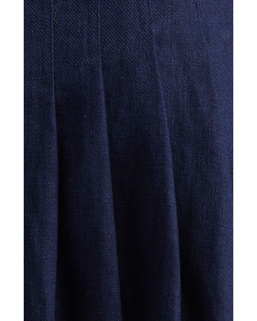 Ramy Brook Blue Landry Belted Pleated Miniskirt
