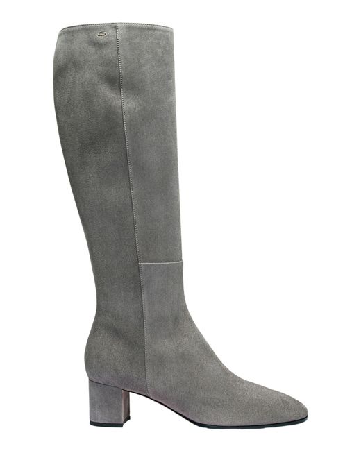 Santoni Gray Suede Low-Heel Boot