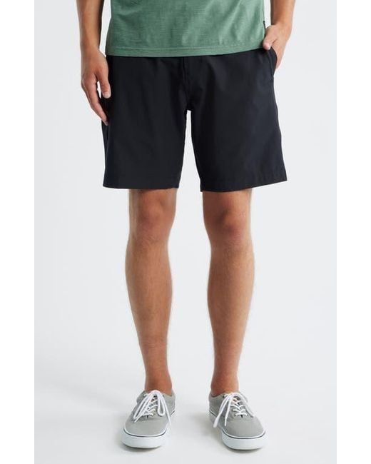 Roark Black Hytide Flat Front Hybrid Performance Shorts for men