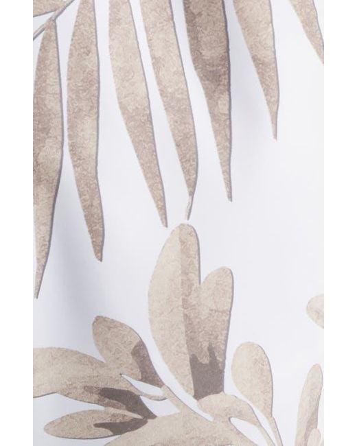 Boss White Piranha Floral Swim Trunks for men