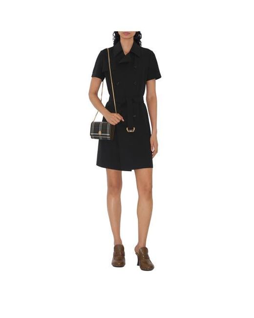 Burberry Black Check Chain Strap Wallet
