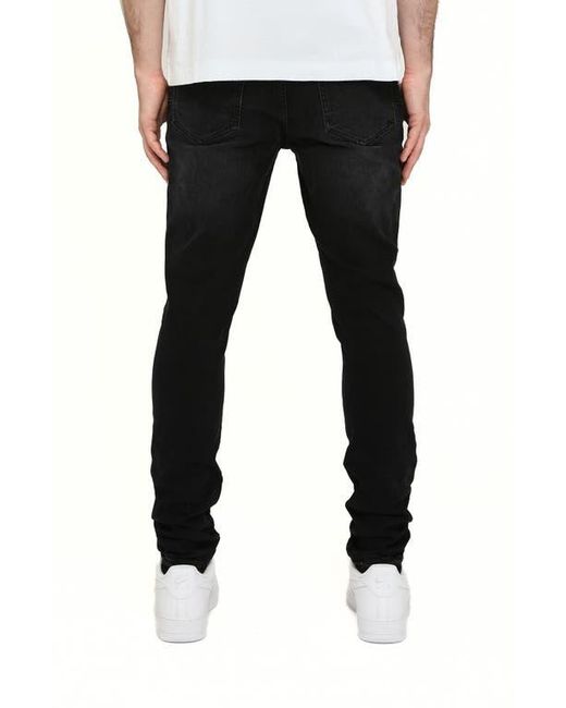 Purple Brand Black Hotfix Logo Skinny Jeans for men