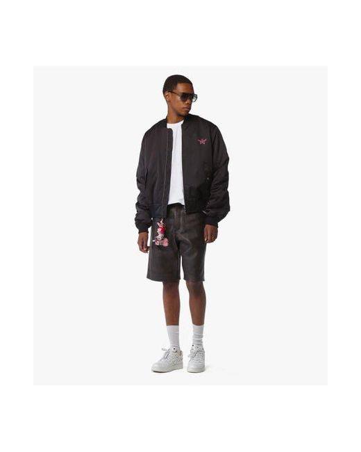 MCM Black X Snipes Satin Bomber Jacket for men