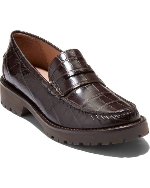 Cole Haan Brown Treena Lug Penny Loafer