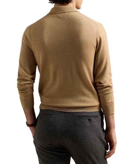Polo Ralph Lauren Black Long Sleeve Wool Polo Sweater for men
