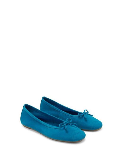 フラットシューズ Hoogang Harmony Flat Shoes Blue Suede TT00051 Mango Cap Toe Suede Ballet Flat in Blue | Lyst