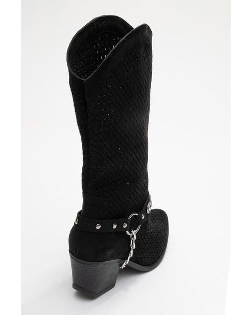Prologue Shoes Black Lumen Block Heel Western Boot