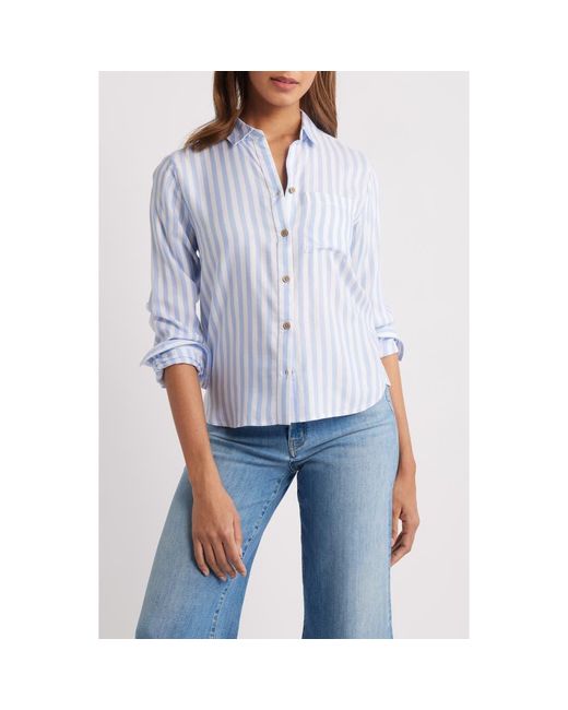 Beach Lunch Lounge Blue Candace Stripe Button-Up Shirt