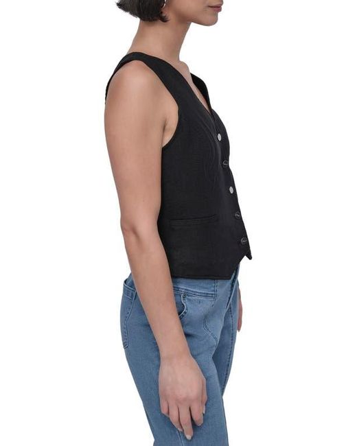 DKNY Blue Linen Blend Vest