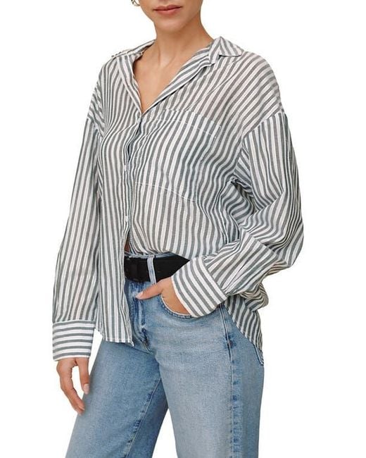 Bella Dahl Gray Oversize Pocket Shirt