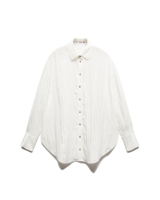 Mango White Long Sleeve Woven Shirt
