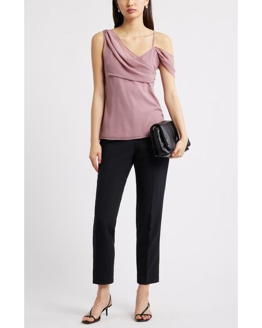 Open Edit Purple Drape Scarf Top