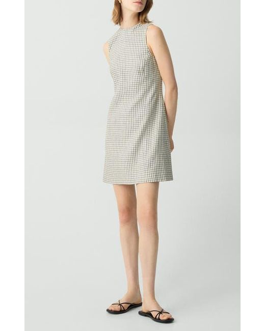 Theory Multicolor Check Linen Blend Minidress